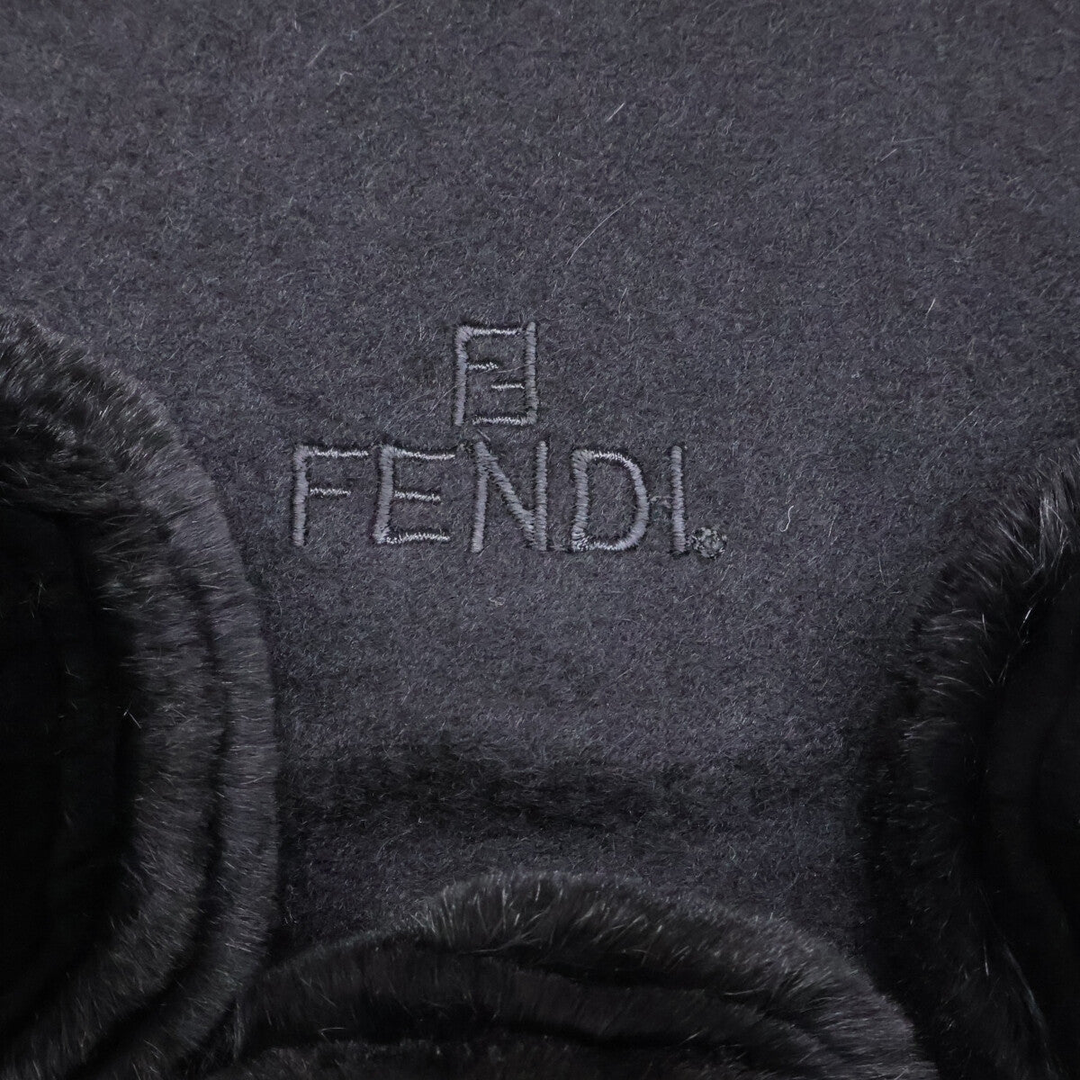 FENDI フェンディ ファー カシミヤ フリンジ 三角 ショール ストール
