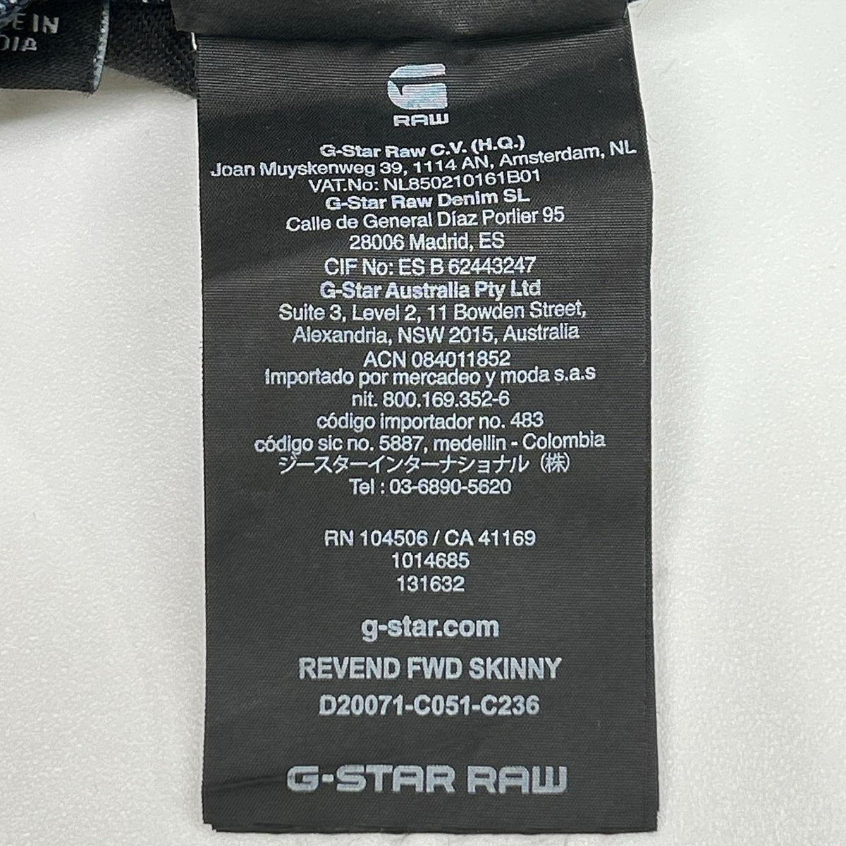 G-STAR RAW ジースターロゥ インディゴ Revend FWD Skinny Jeans デニムパンツ ボトムス