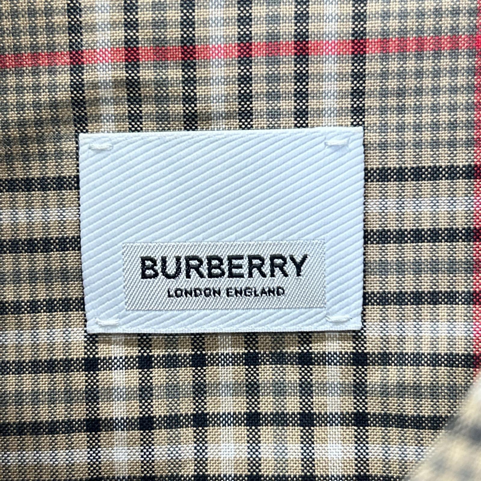 BURBERRY バーバリー 8036139 ティッシ期 ブラウン チェック コットン ニット切替 シャツワンピース ワンピース