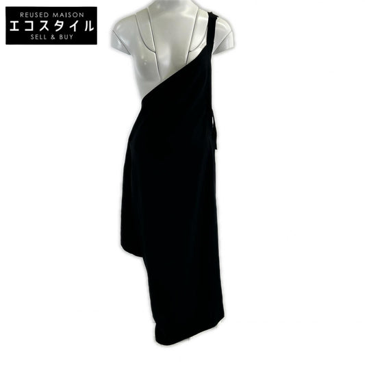 ISSEY MIYAKE イッセイミヤケ 1235.　IL71FG824 ブラック ポリ混 アシンメトリー サロペット ワンピース