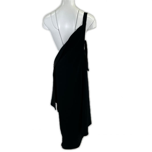 ISSEY MIYAKE イッセイミヤケ 1235.　IL71FG824 ブラック ポリ混 アシンメトリー サロペット ワンピース