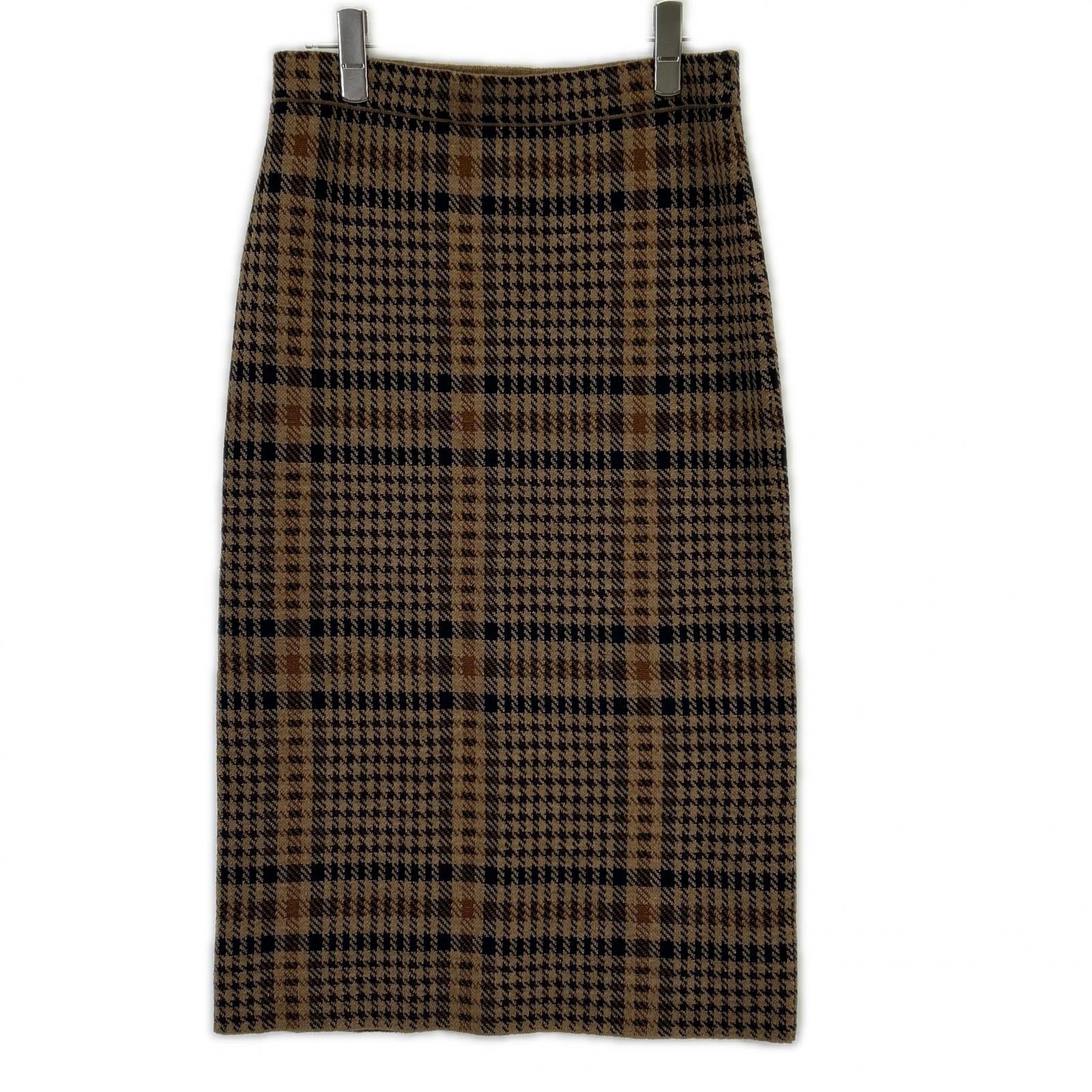 DRIES VAN NOTEN ドリスヴァンノッテン ブラウン チェック ニットスカート スカート