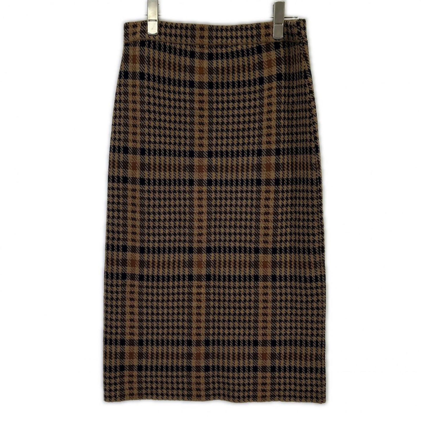 DRIES VAN NOTEN Brown Check Knit Skirt