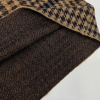 DRIES VAN NOTEN Brown Check Knit Skirt