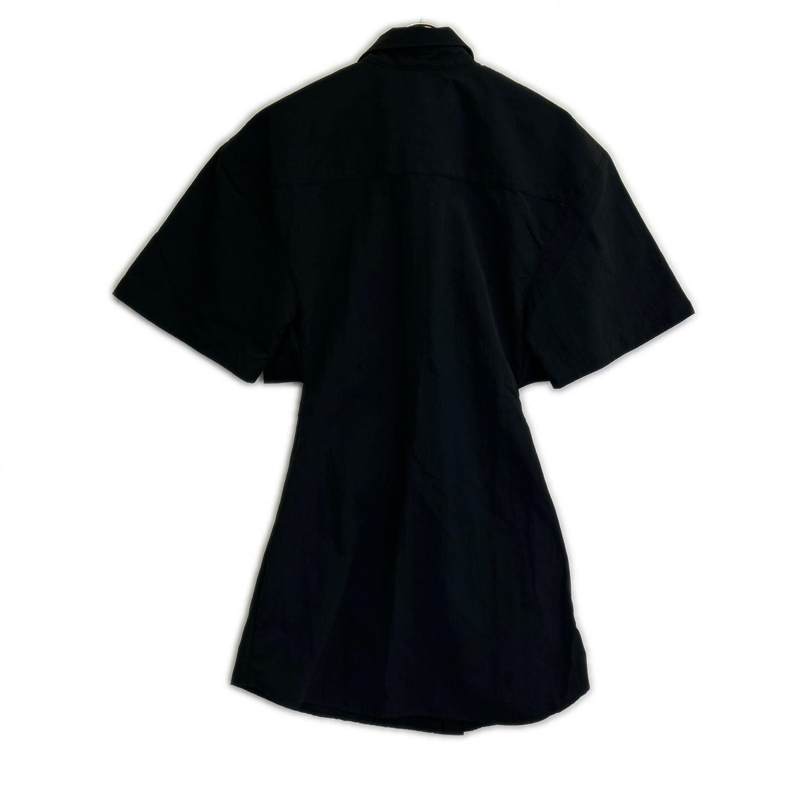 JACQUEMEUS ジャックムス ブラック La Montagne ナイロン 変形S/Sシャツ トップス