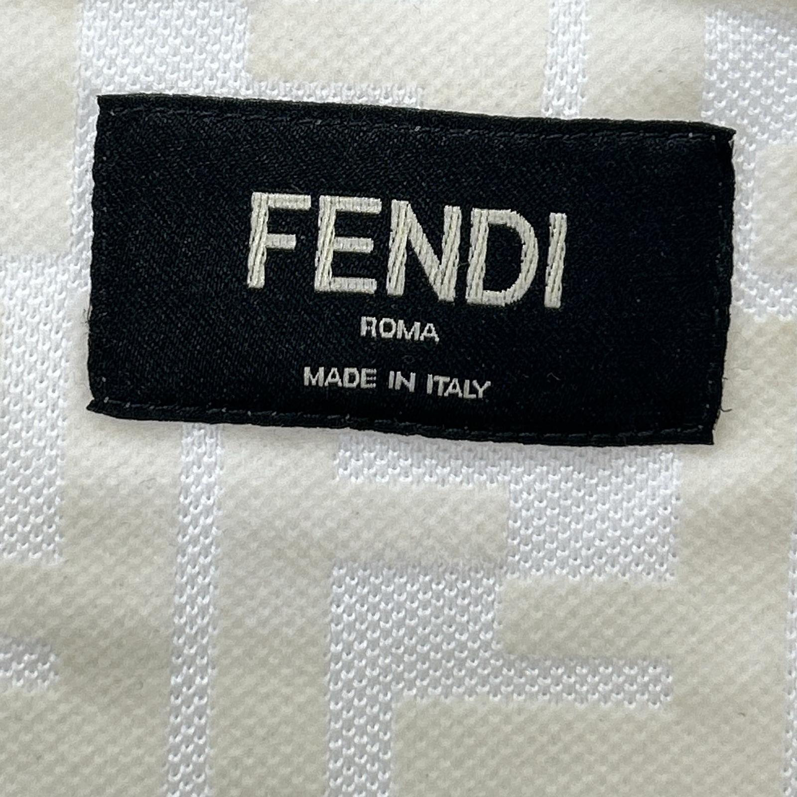 FENDI FY0936 A7D5 white Zucca all-over print T-shirt top