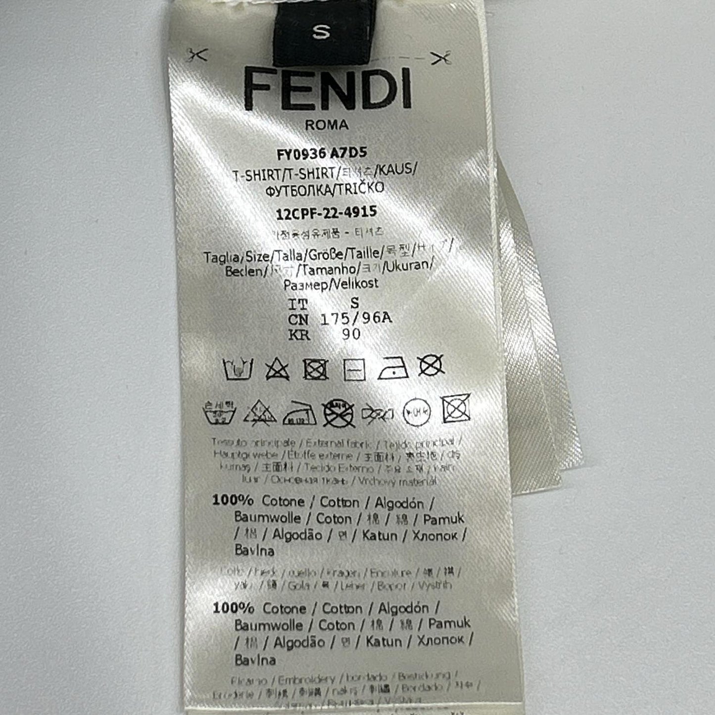 FENDI FY0936 A7D5 white Zucca all-over print T-shirt top