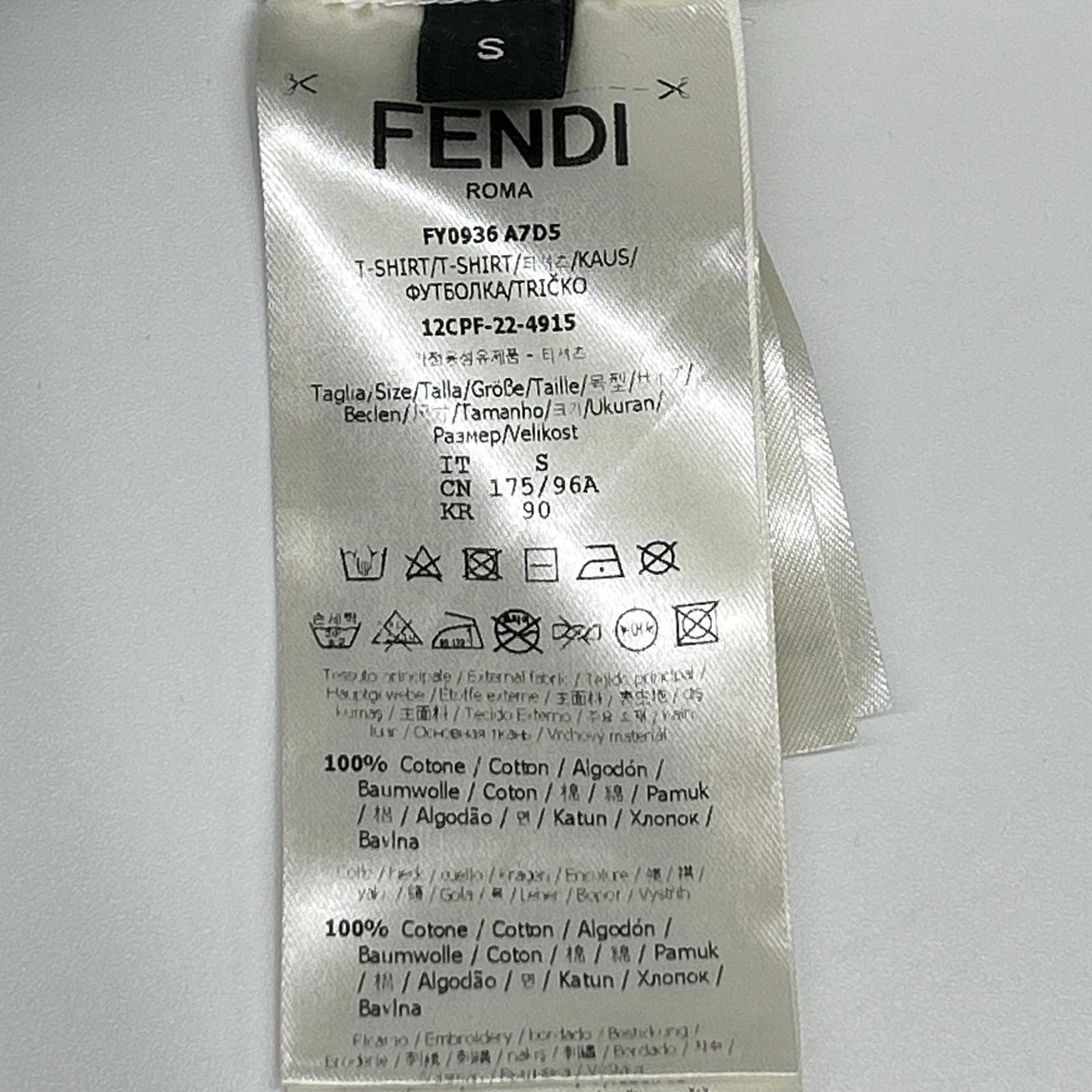 FENDI FY0936 A7D5 white Zucca all-over print T-shirt top