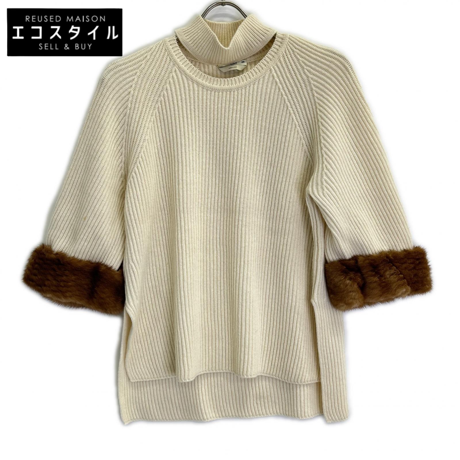 FENDI フェンディ FZY545 A1DE 17年製 ホワイト カシミヤ100