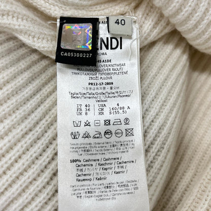 FENDI フェンディ FZY545 A1DE 17年製 ホワイト カシミヤ100 ホルターネックニットトップス トップス