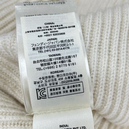 FENDI FZY545 A1DE 2017 White 100% Cashmere Halter-Neck Knit Top