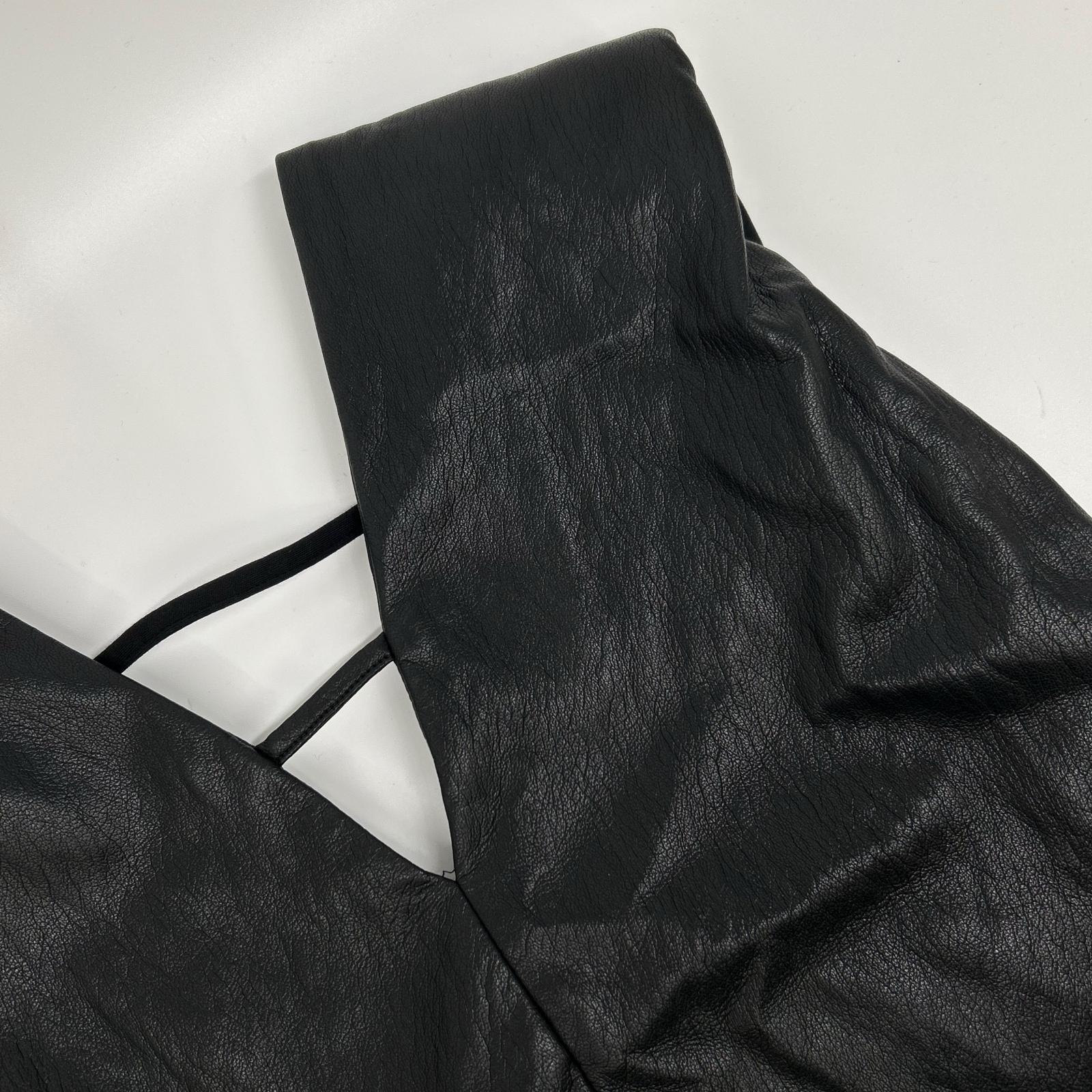 PRANK PROJECT プランクプロジェクト 31251315121 ブラック Front Leather Boxy V Neck Top トップス