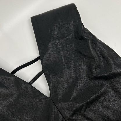 PRANK PROJECT プランクプロジェクト 31251315121 ブラック Front Leather Boxy V Neck Top トップス