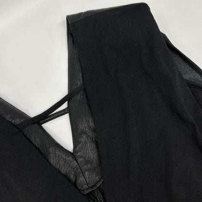 PRANK PROJECT プランクプロジェクト 31251315121 ブラック Front Leather Boxy V Neck Top トップス