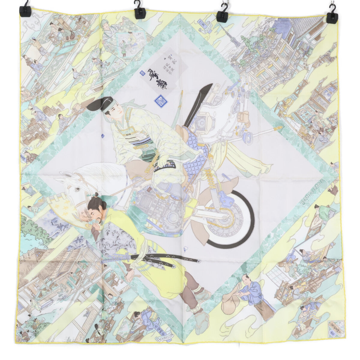 HERMES エルメス イエロー Etriers RemiLes Artisans d Hermes エルメスの職人たち カレ90 - HERMES エルメス イエロー Etriers RemiLes Artisans d Hermes