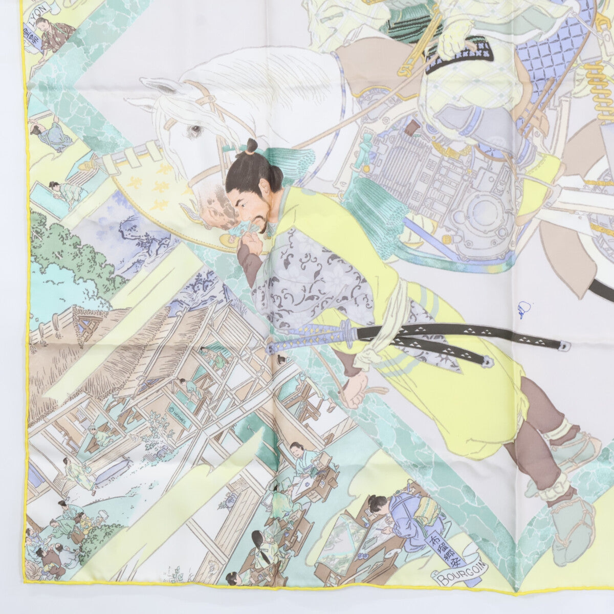 HERMES エルメス イエロー Etriers RemiLes Artisans d Hermes エルメスの職人たち カレ90 スカーフ