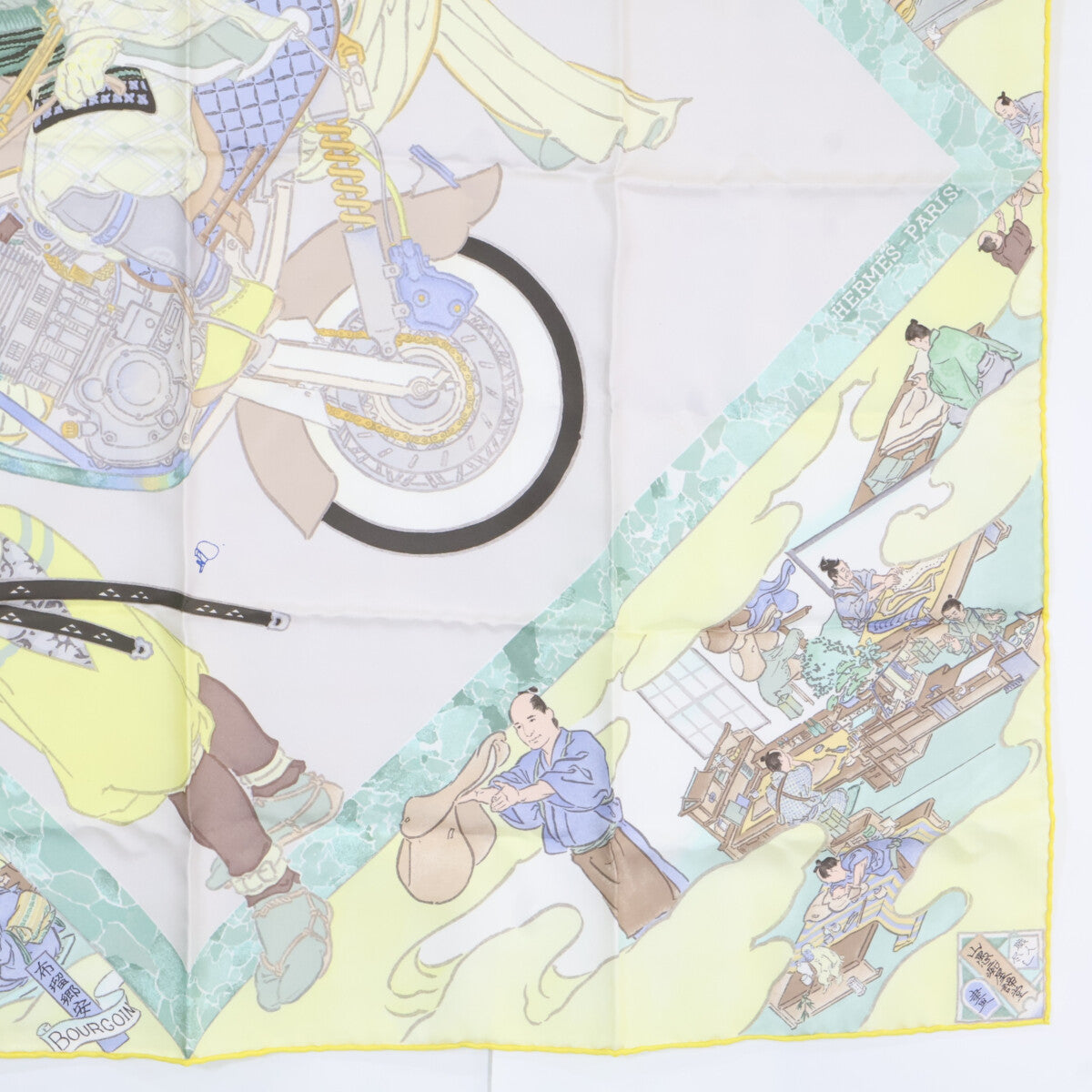 HERMES エルメス イエロー Etriers RemiLes Artisans d Hermes エルメスの職人たち カレ90 スカーフ