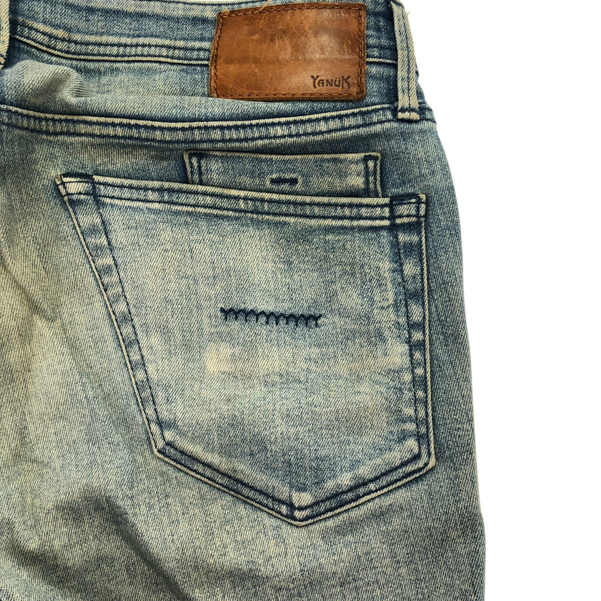 YANUK ヤヌーク 57221002 インディゴ ニール ウォッシュ加工 ストレッチ タイトスリム デニムパンツ ボトムス