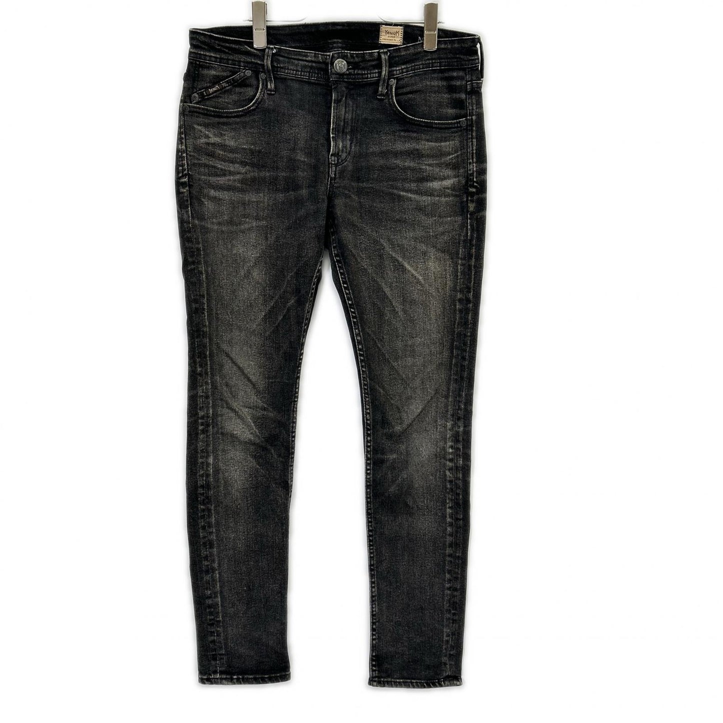YANUK ヤヌーク 57213004 ブラック ニール ウォッシュ加工 ストレッチ タイトスリム デニムパンツ ボトムス
