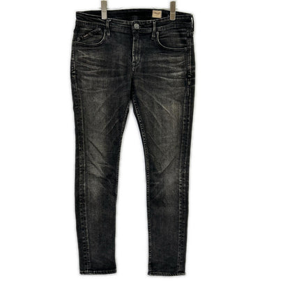 YANUK ヤヌーク 57213004 ブラック ニール ウォッシュ加工 ストレッチ タイトスリム デニムパンツ ボトムス