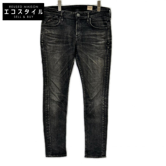 YANUK ヤヌーク 57213004 ブラック ニール ウォッシュ加工 ストレッチ タイトスリム デニムパンツ ボトムス