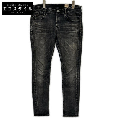 YANUK ヤヌーク 57213004 ブラック ニール ウォッシュ加工 ストレッチ タイトスリム デニムパンツ ボトムス