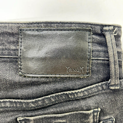 YANUK ヤヌーク 57213004 ブラック ニール ウォッシュ加工 ストレッチ タイトスリム デニムパンツ ボトムス