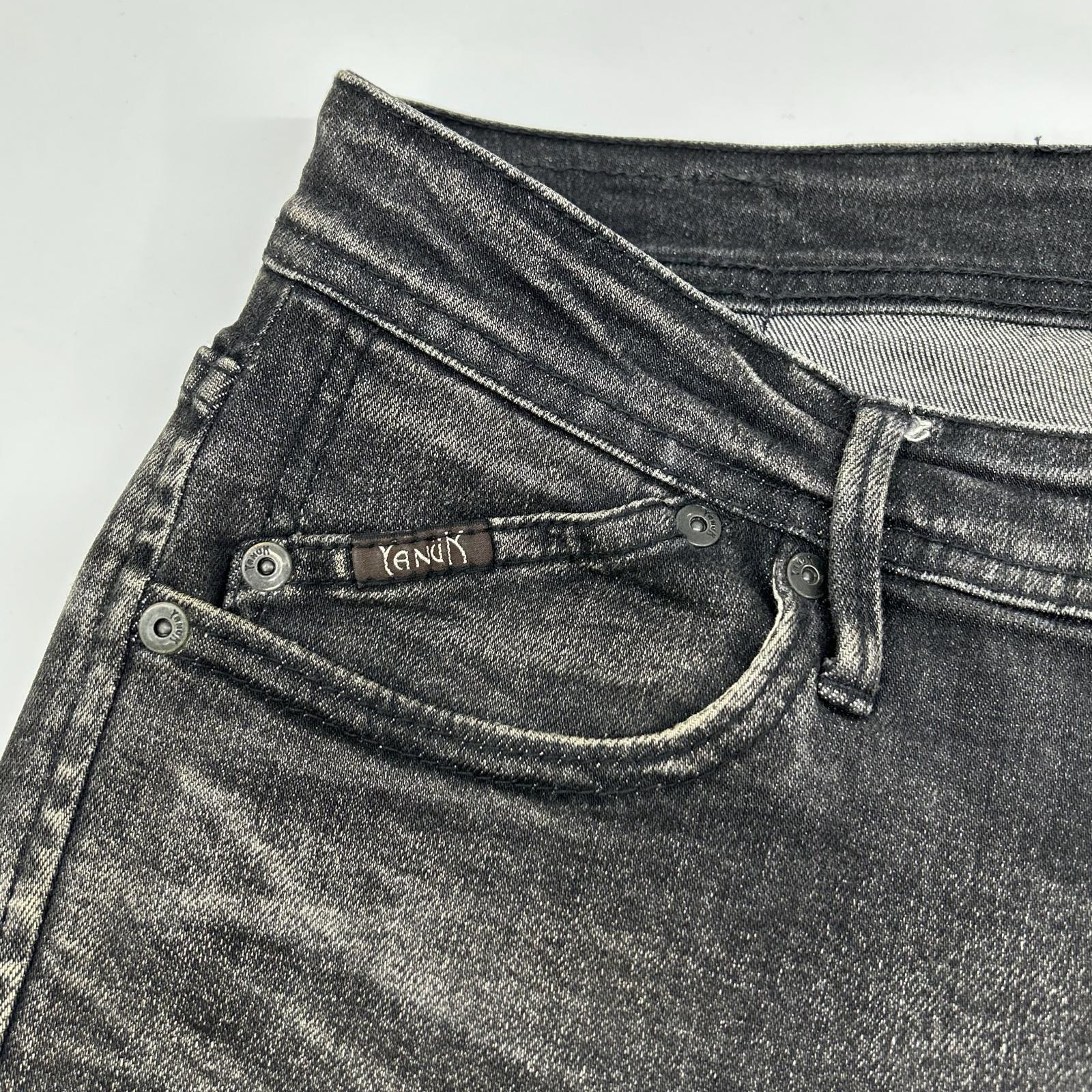 YANUK ヤヌーク 57213004 ブラック ニール ウォッシュ加工 ストレッチ タイトスリム デニムパンツ ボトムス