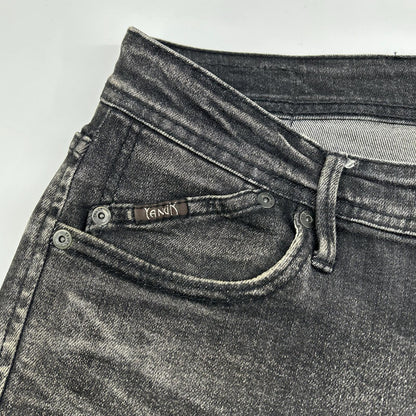 YANUK ヤヌーク 57213004 ブラック ニール ウォッシュ加工 ストレッチ タイトスリム デニムパンツ ボトムス