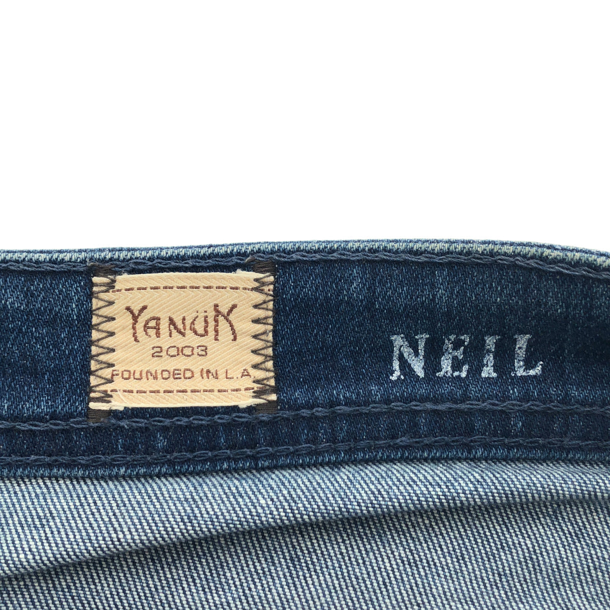 YANUK ヤヌーク 57201006 インディゴ ニール ウォッシュ加工 ストレッチ タイトスリム デニムパンツ ボトムス