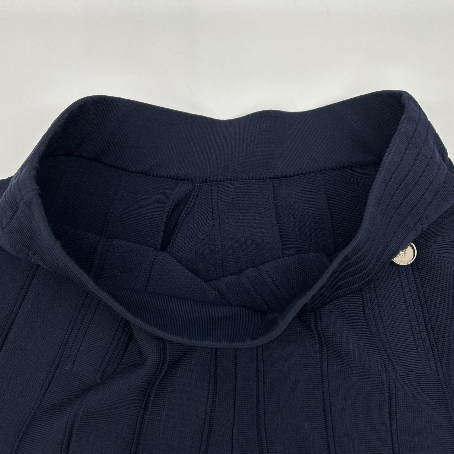 CAROLINA HERRERA キャロライナヘレラ ネイビー シルバー ボタン付き ストレッチワイドパンツ ボトムス