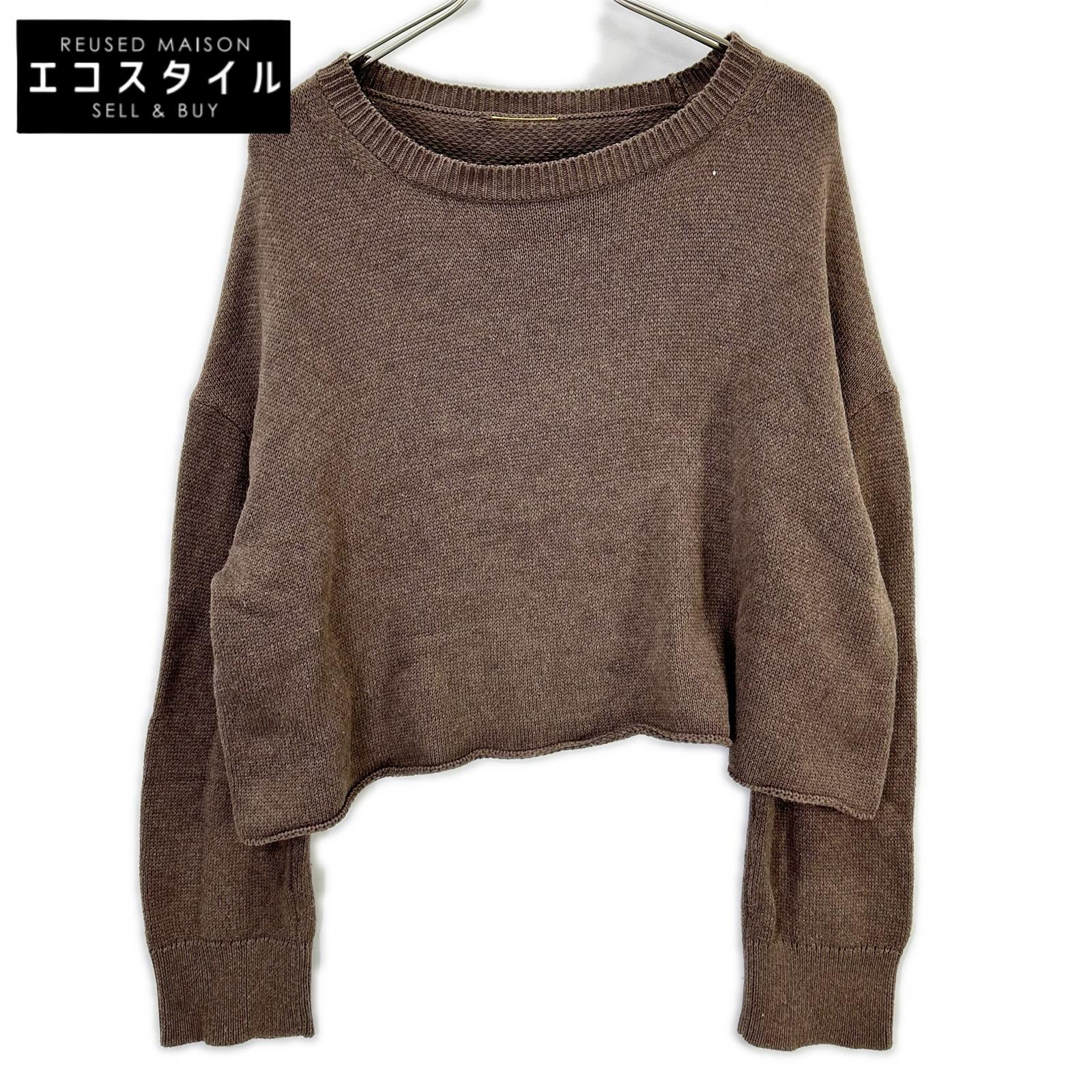 Deuxieme Classe ドゥーズィエムクラス 23年 ブラウン コットン Beauty プルオーバー ニット トップス
