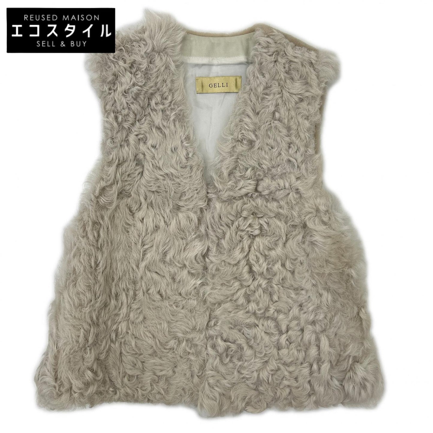 GELLI Gelli 【EFFE BEAMS】 Ivory Short Genuine Shearling Gilet Vest