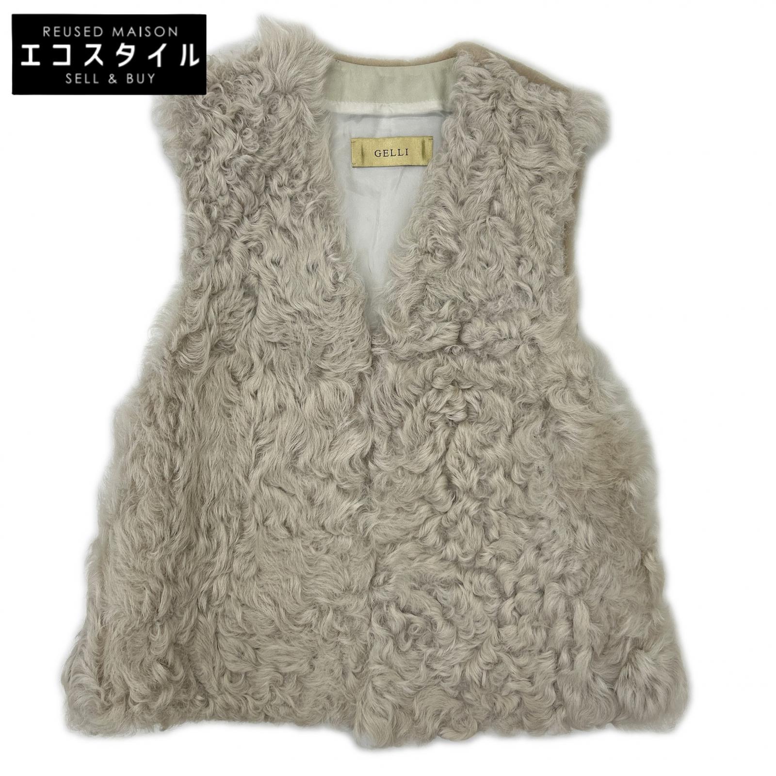 GELLI Gelli 【EFFE BEAMS】 Ivory Short Genuine Shearling Gilet Vest