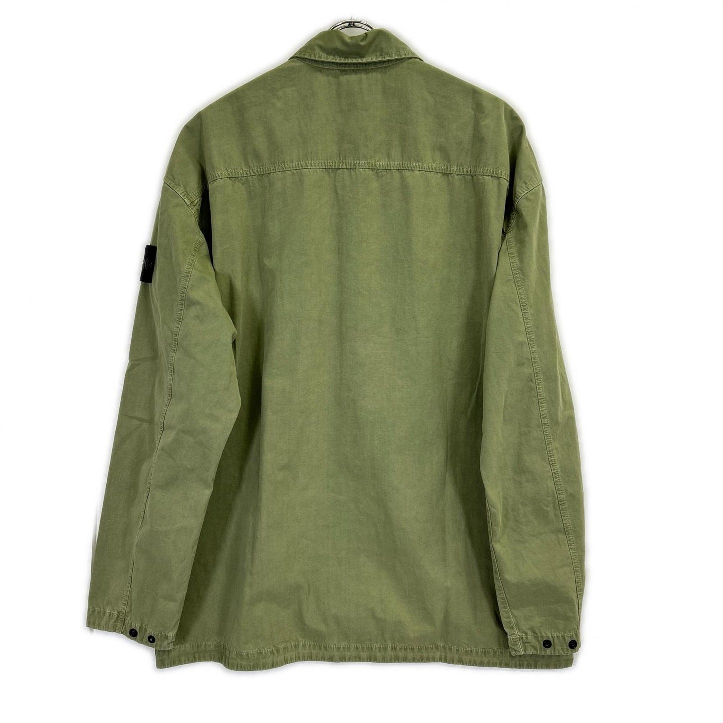 STONE ISLAND ストーンアイランド 7815115WN カーキ Overshirt ロゴワッペン ウォッシュ加工 長袖シャツ トップス