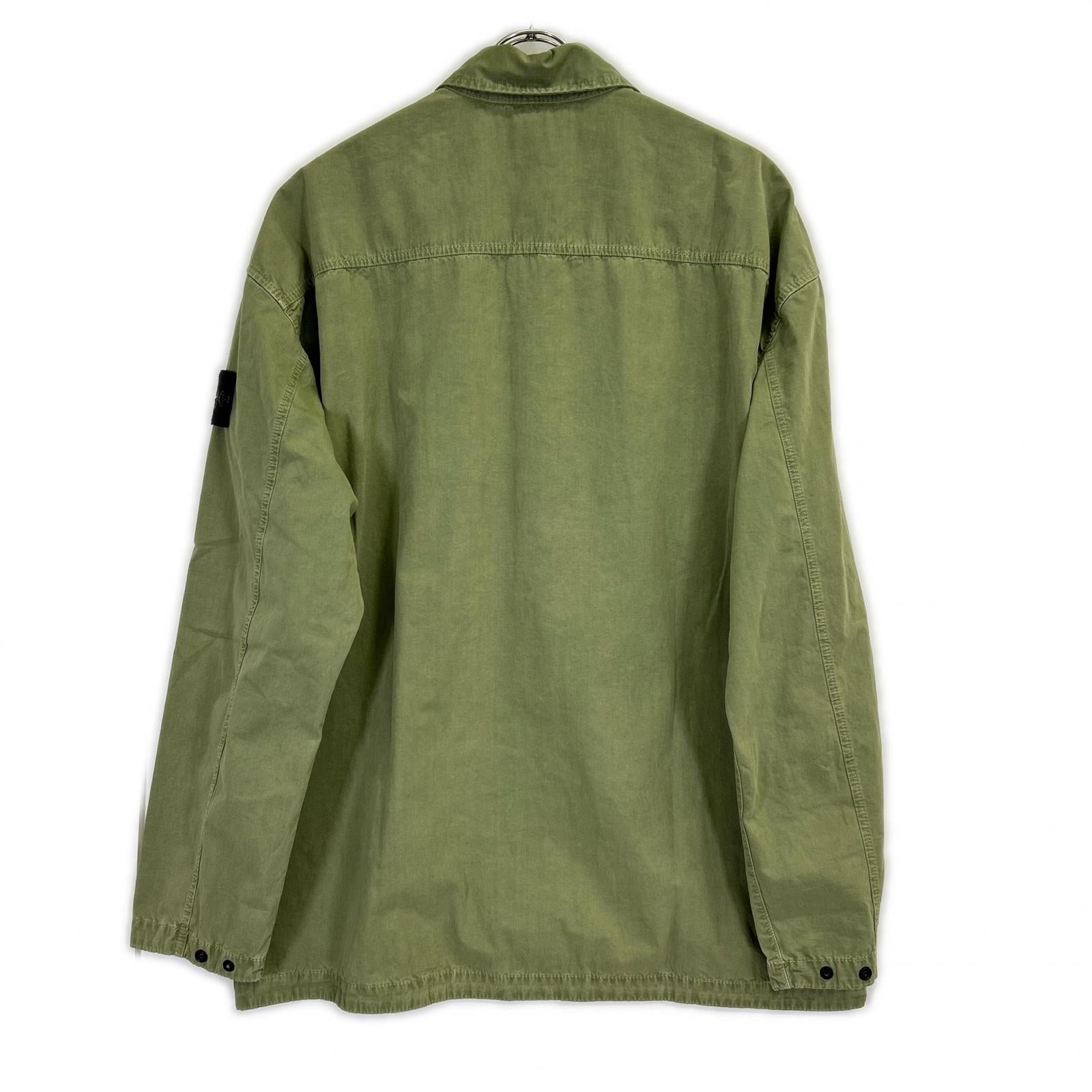 STONE ISLAND ストーンアイランド 7815115WN カーキ Overshirt ロゴワッペン ウォッシュ加工 長袖シャツ トップス