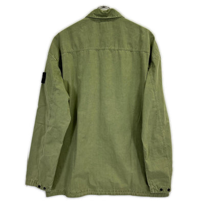 STONE ISLAND ストーンアイランド 7815115WN カーキ Overshirt ロゴワッペン ウォッシュ加工 長袖シャツ トップス