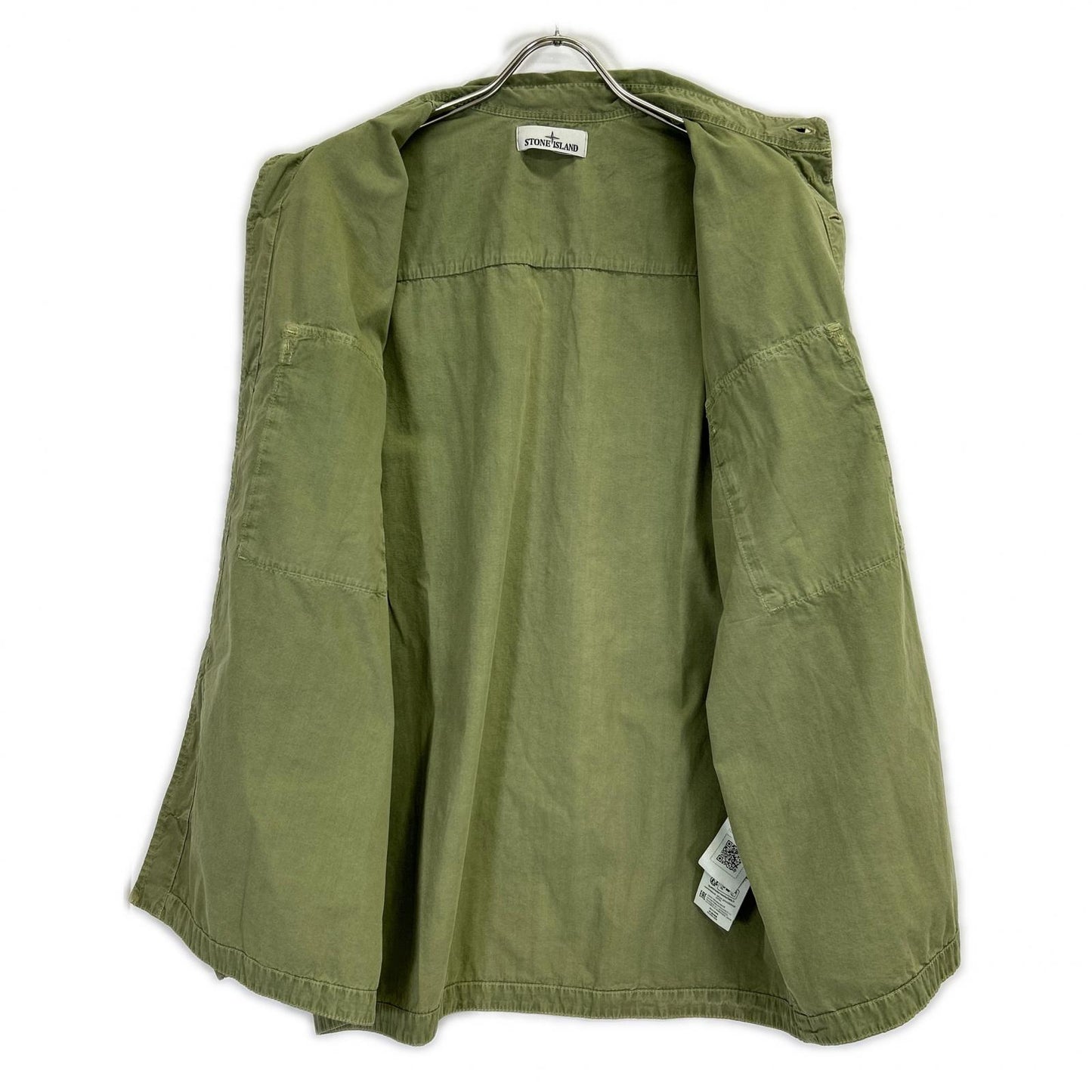 STONE ISLAND ストーンアイランド 7815115WN カーキ Overshirt ロゴワッペン ウォッシュ加工 長袖シャツ トップス