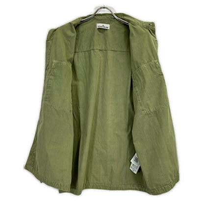 STONE ISLAND ストーンアイランド 7815115WN カーキ Overshirt ロゴワッペン ウォッシュ加工 長袖シャツ トップス