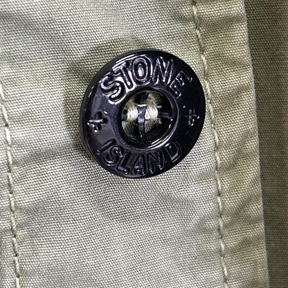 STONE ISLAND ストーンアイランド 7815115WN カーキ Overshirt ロゴワッペン ウォッシュ加工 長袖シャツ トップス
