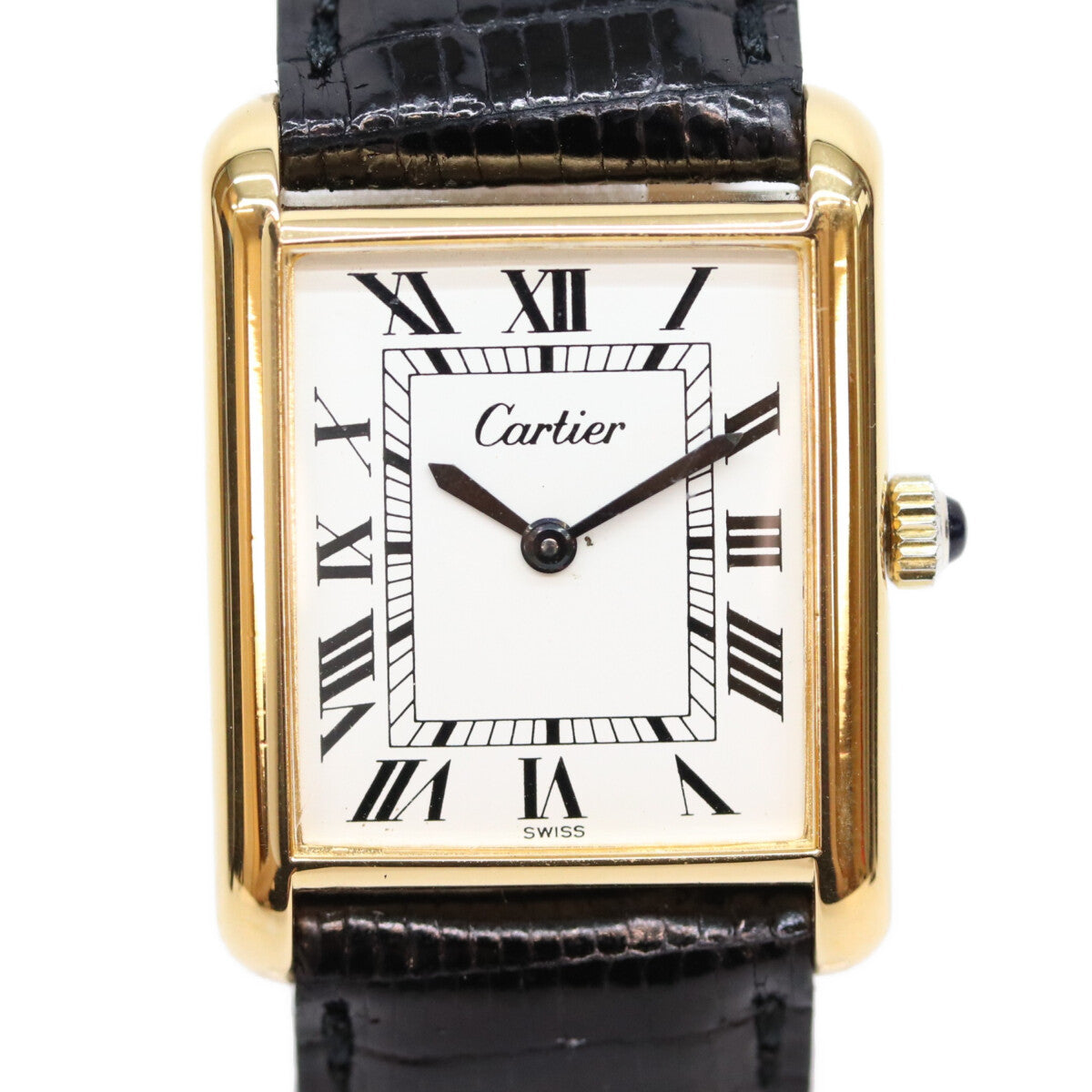 Cartier カルティエ 70年代 SWISS ホワイトローマンダイヤル プレマストタンクLM 手巻き時計 腕時計