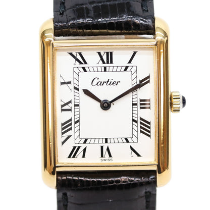 Cartier カルティエ 70年代 SWISS ホワイトローマンダイヤル プレマストタンクLM 手巻き時計 腕時計