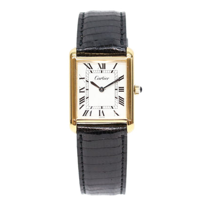 Cartier カルティエ 70年代 SWISS ホワイトローマンダイヤル プレマストタンクLM 手巻き時計 腕時計