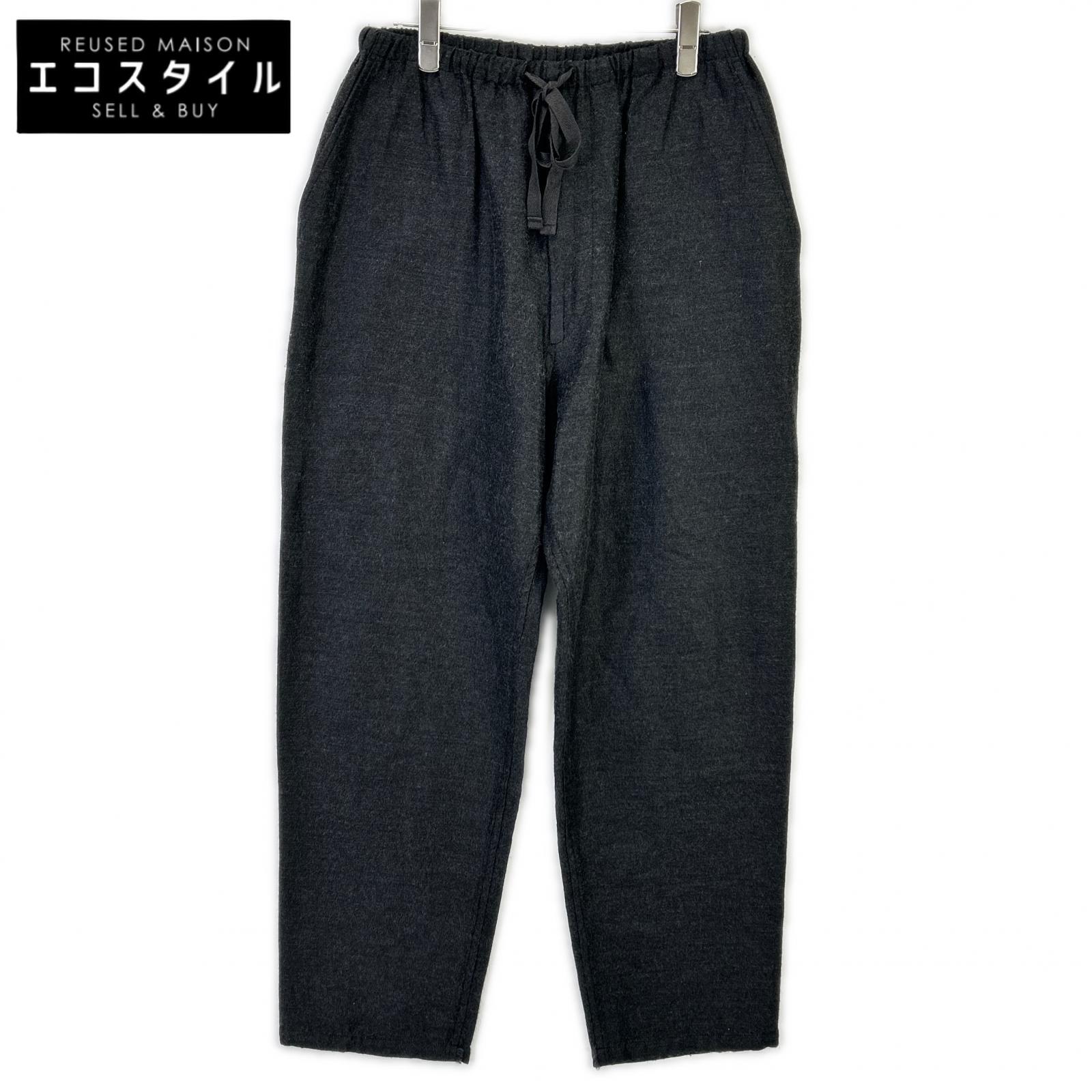 COMOLI コモリ 21AW U03-03002 グレー ウールシルク ドローストリングパンツ ボトムス