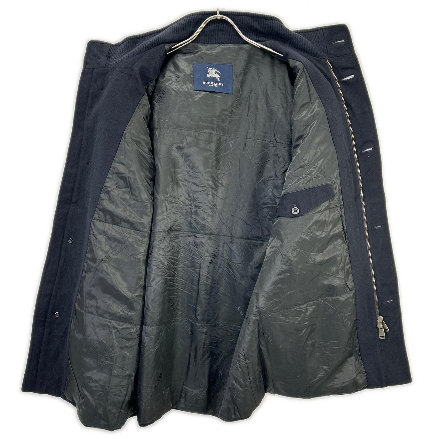 Burberry LONDON バーバリーロンドン 109V001 ネイビー 中綿入り ハーフコート コート