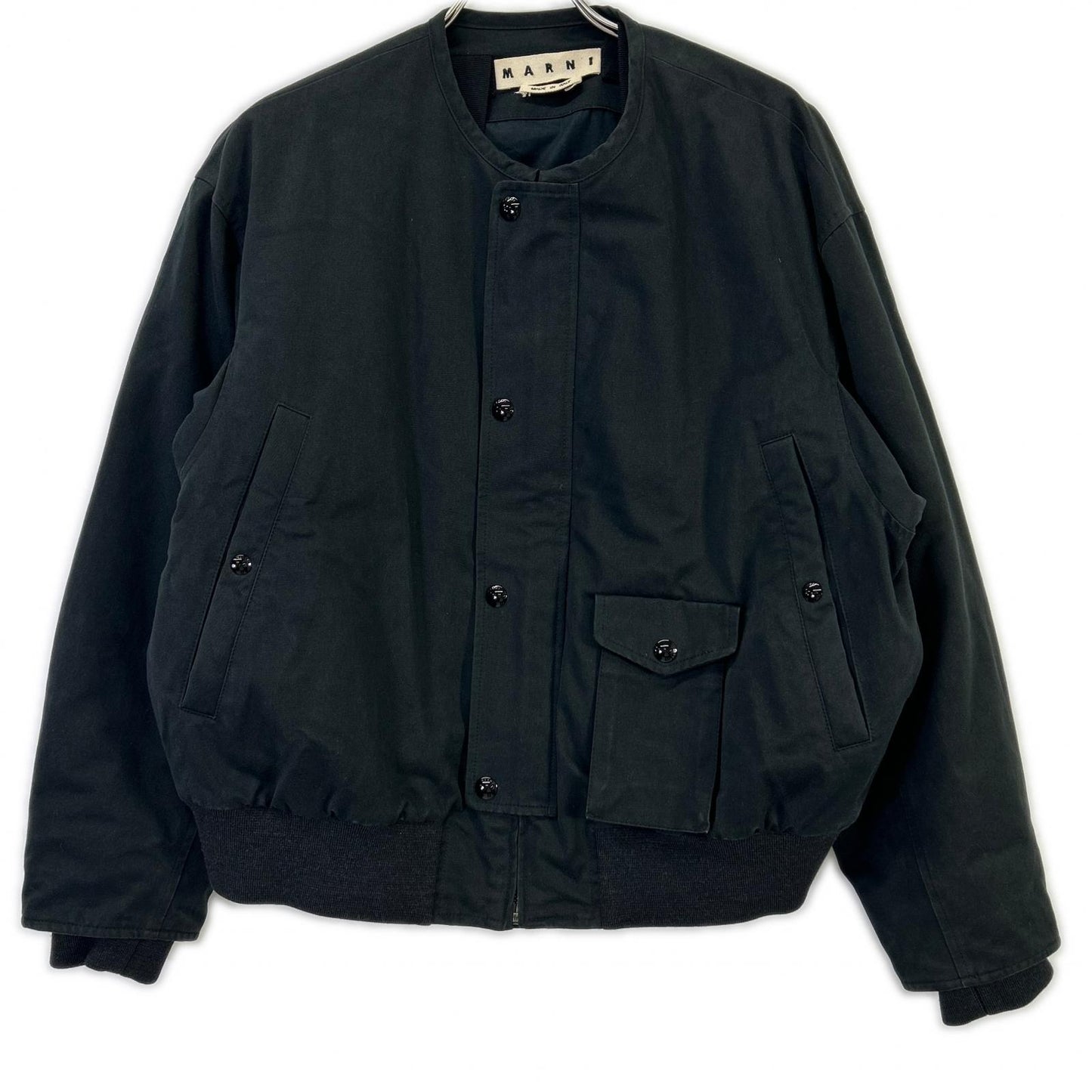 MARNI マルニ ブラック ノーカラー ボンバージャケット ジャケット