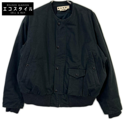 MARNI マルニ ブラック ノーカラー ボンバージャケット ジャケット