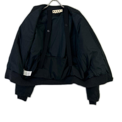 MARNI マルニ ブラック ノーカラー ボンバージャケット ジャケット