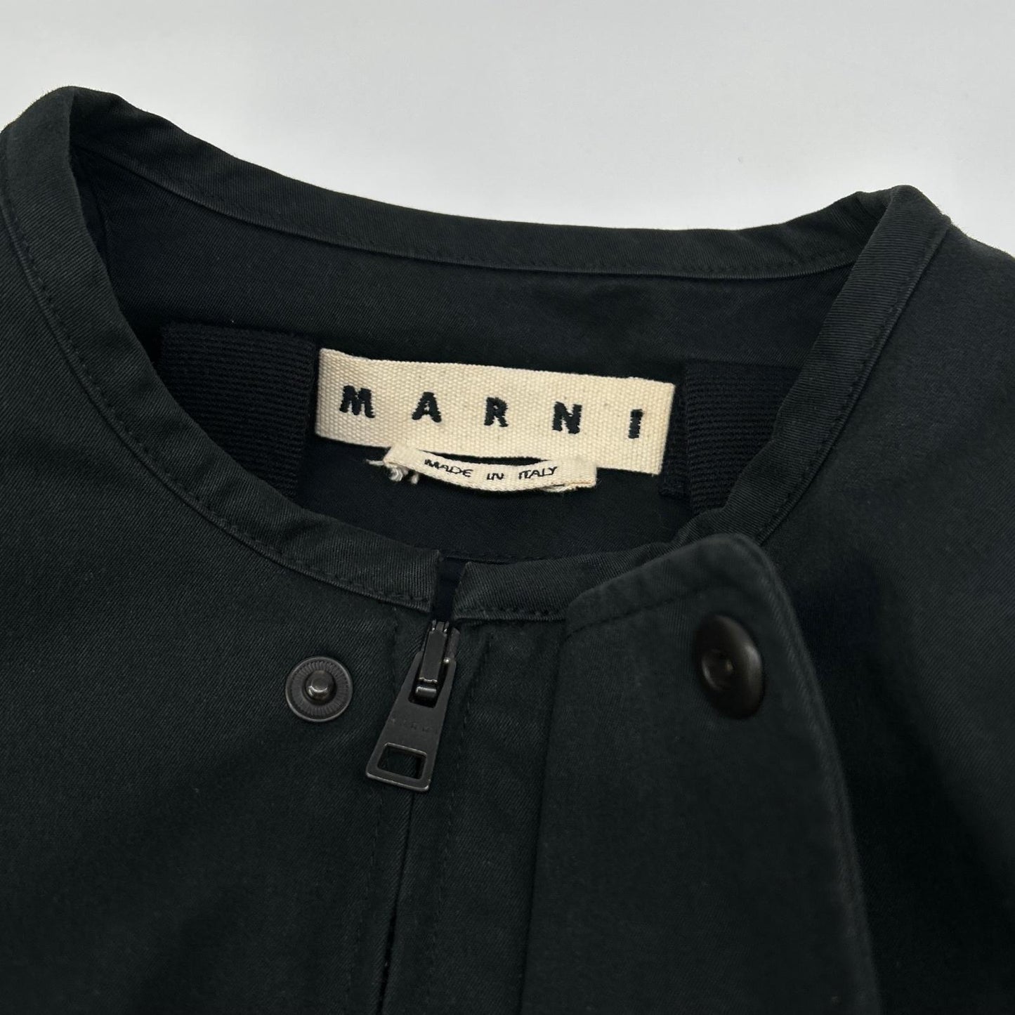 MARNI マルニ ブラック ノーカラー ボンバージャケット ジャケット