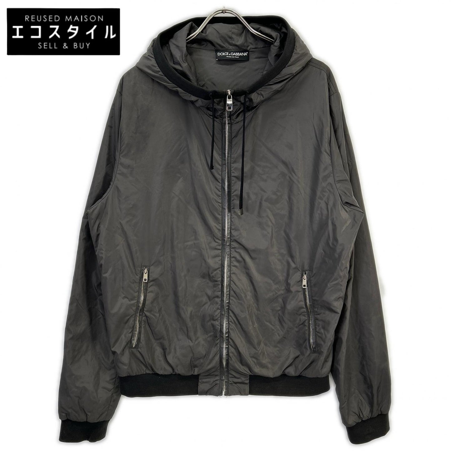 DOLCE&GABBANA ドルチェアンドガッバーナ G9GA8T カーキ ジップアップナイロンパーカー トップス